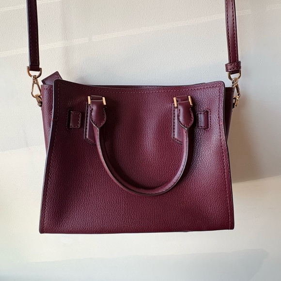 Michael Kors Deep Burgundy Satchel with Gold Accents - Picture 2 of 4